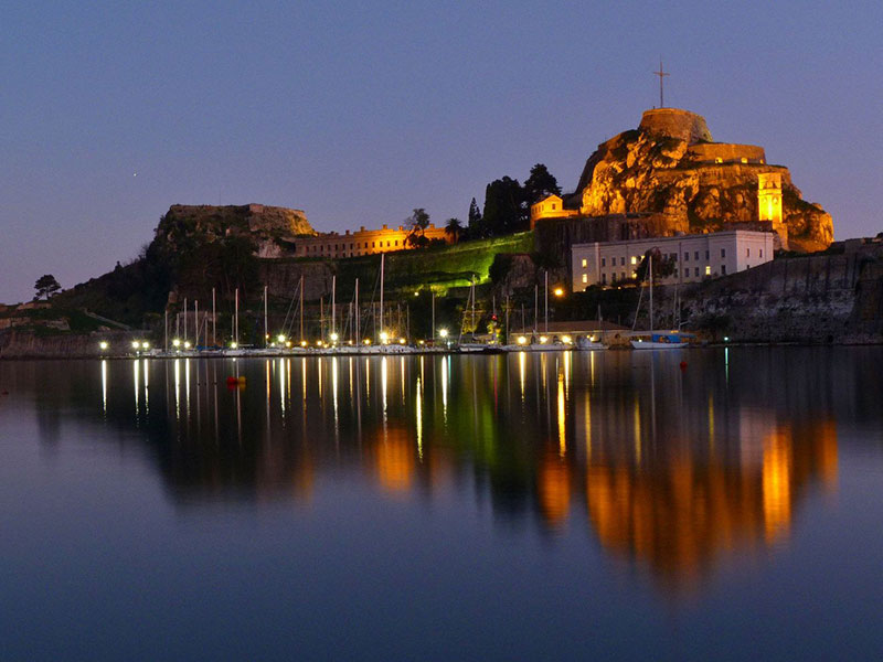 Corfu Old Town Nightscape - Private Boat Cruise - San Stefano Boats