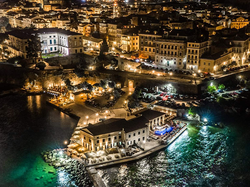 Corfu Old Town Nightscape - Private Boat Cruise - San Stefano Boats