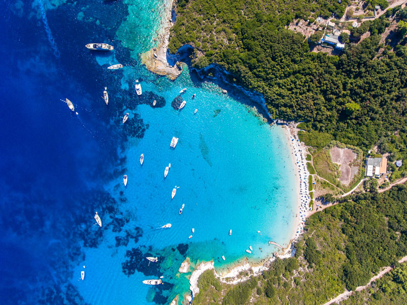 Antipaxos Voutoumi Aerial View